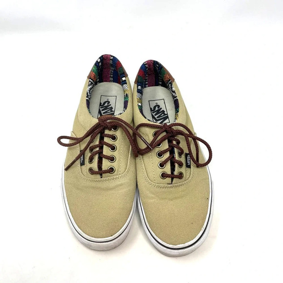 VANS Classic‎ Canvas Tan Aztec Blanket Low Top Sneaker Shoes Size 9 - Picture 2 of 9
